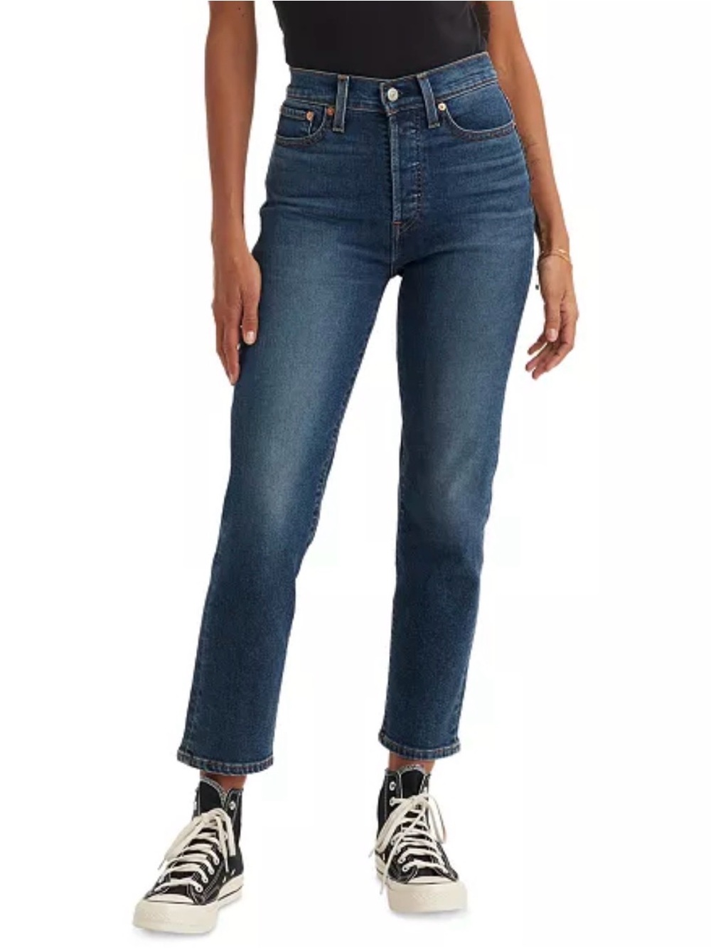 Levi's High-Rise Straight Jeans in Blue Denim